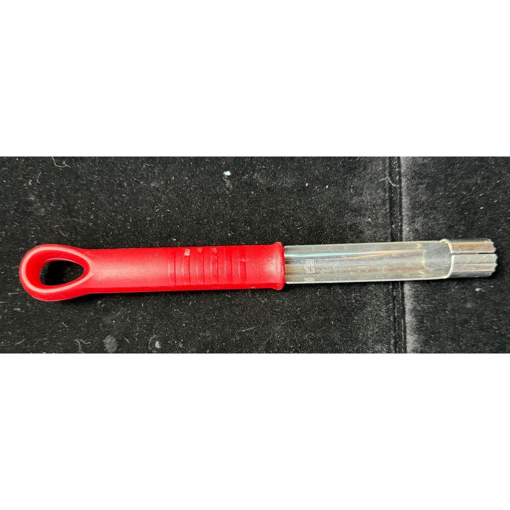 FGB Inox Italy Apple Corer Tool Stainless Steel Red‎ Handle Kitchen Gadget